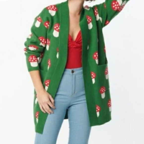 Modcloth Sweaters - 🍄 Open Front Mushroom Sweater